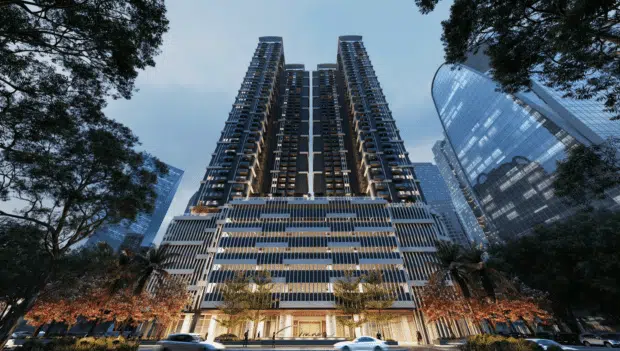 An upscale Zen-inspired residential development in the city