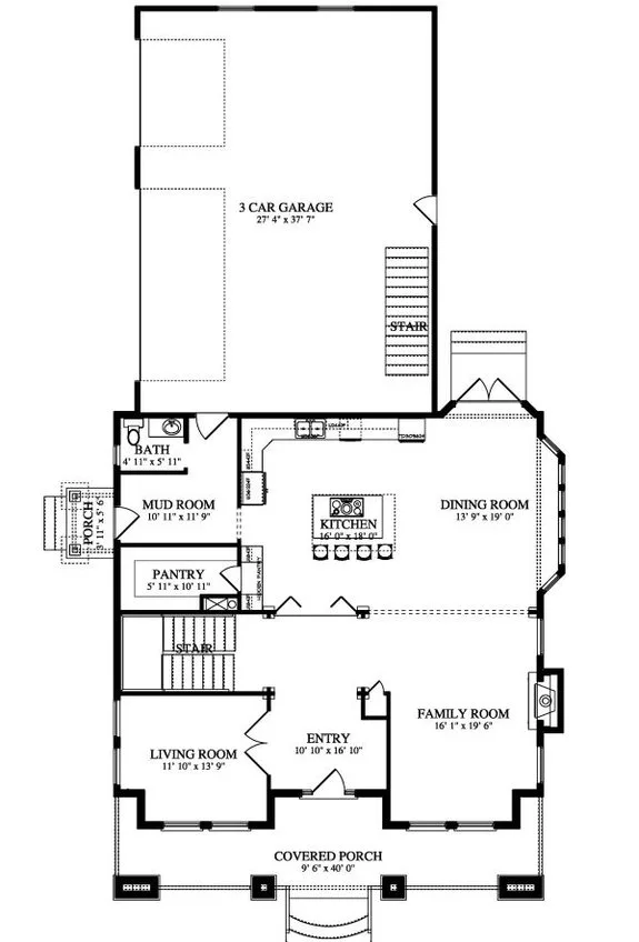 Closed floor plan