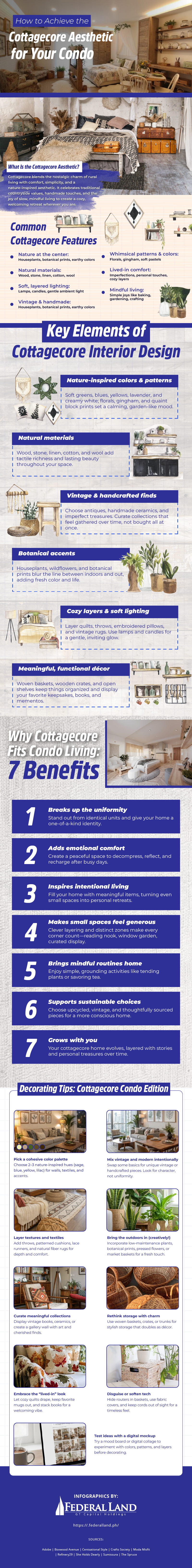 How to Achieve the Cottagecore Aesthetic for Your Condo Infographic