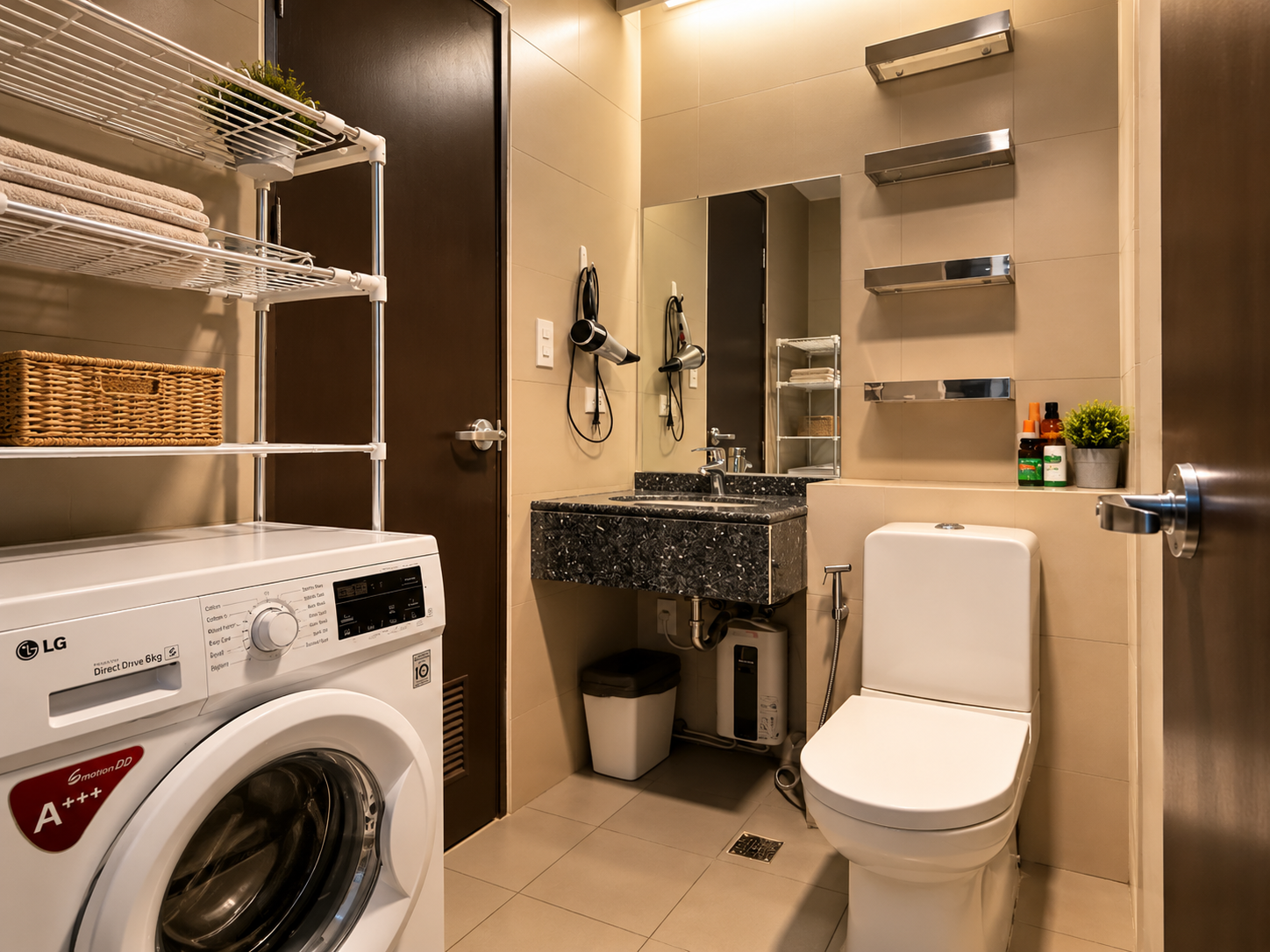 Modern Bathroom Laundry Combo