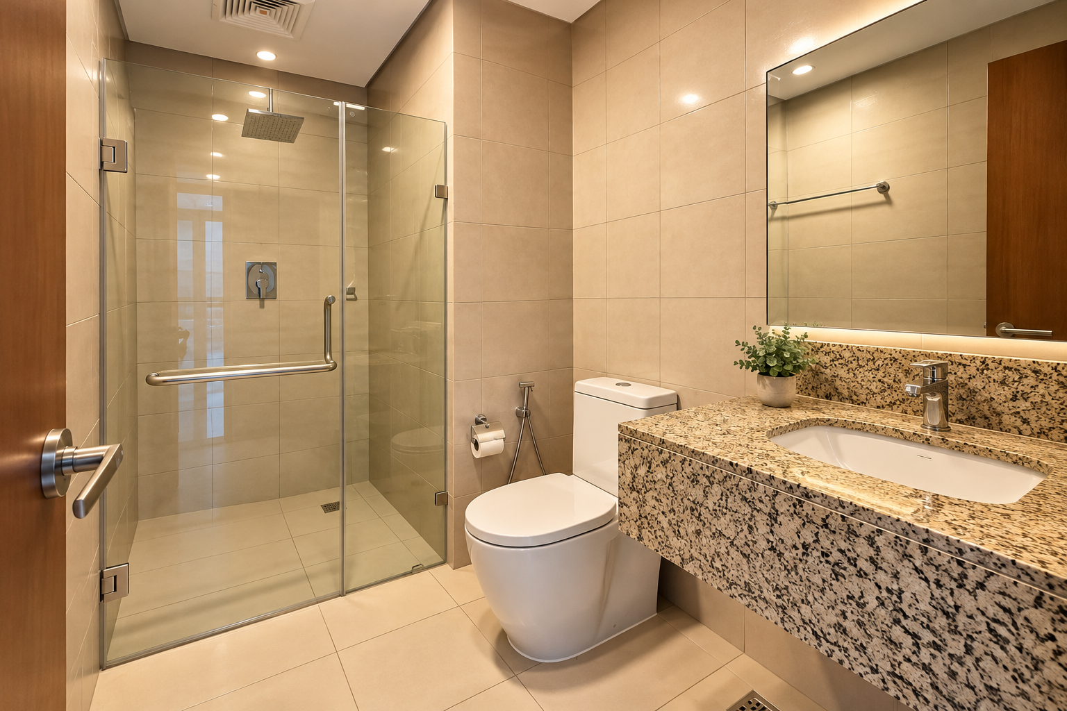 Modern Beige Bathroom Interior