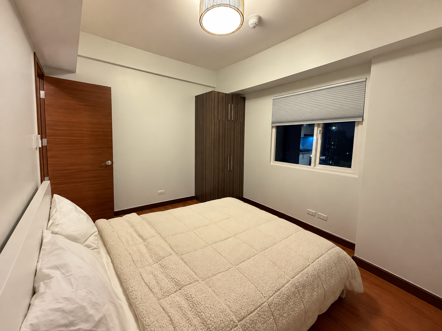 Cozy Minimalist Bedroom at Night