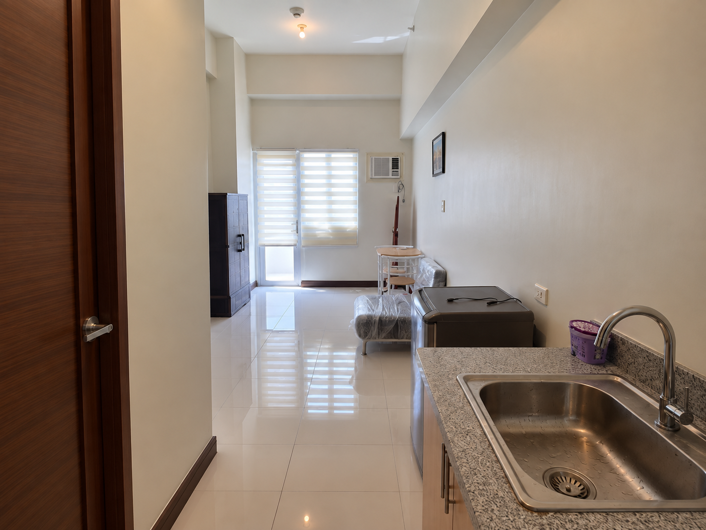 Modern Apartment Hallway and Kitchen View