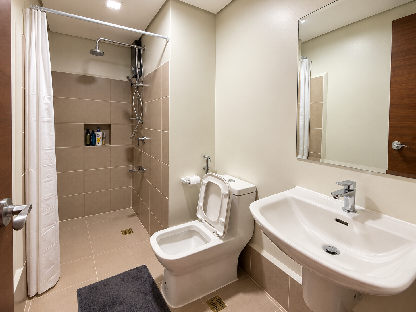 Modern Beige Bathroom Interior
