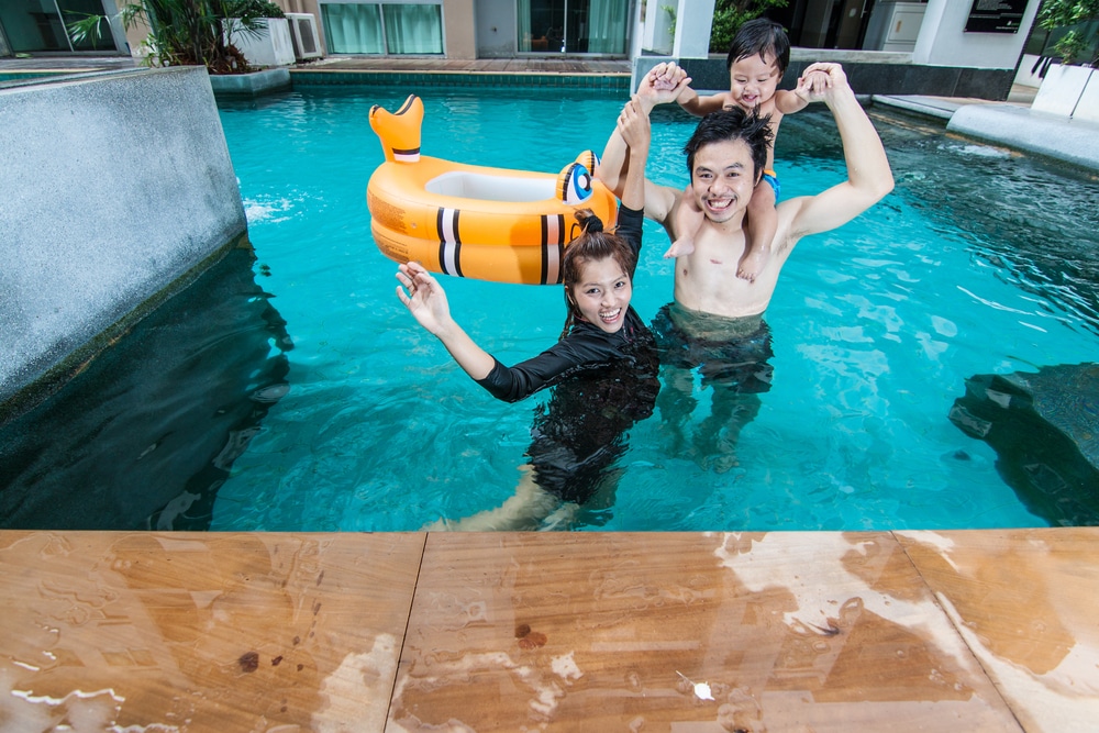 Family of 3 Swimming