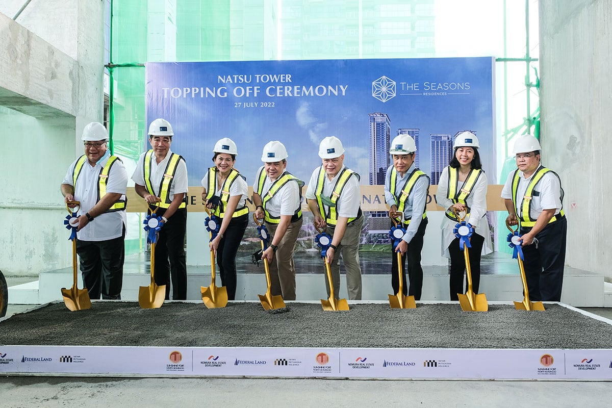 Topping off ceremony of Natsu Tower