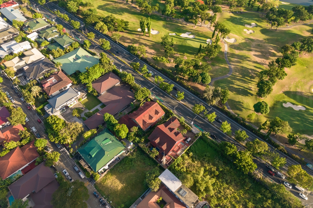 Aerial shot showing the different types of houses in the philippines