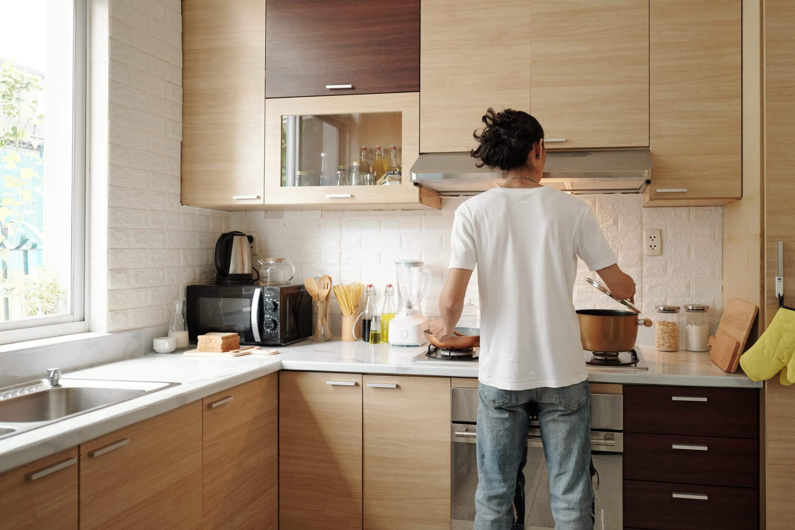 man in kitchen