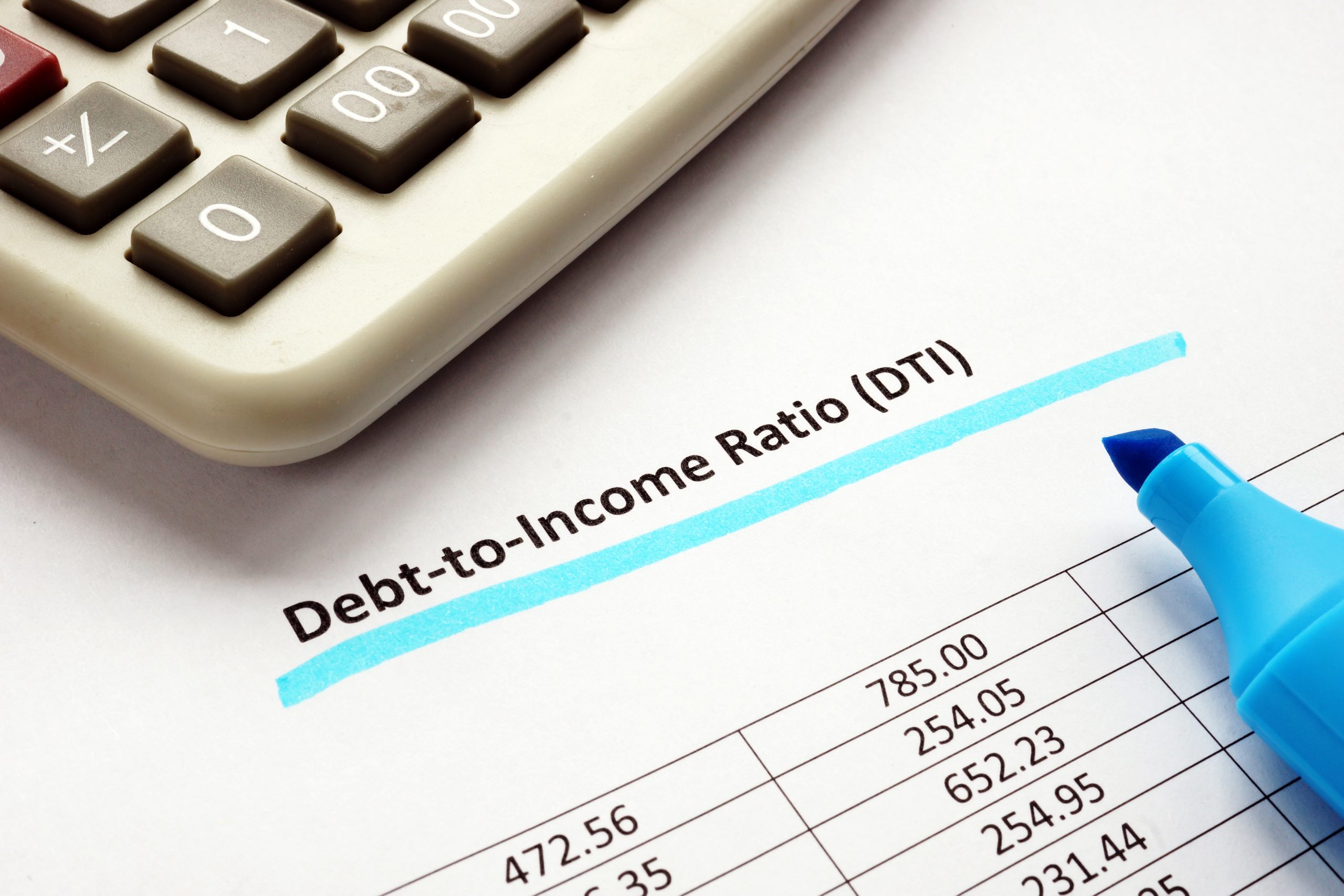 debt to income ratio