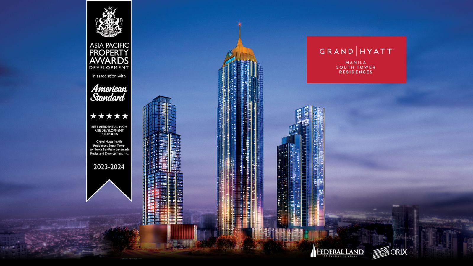 Grand Hyatt Manila Residences South Tower recognized as Philippines