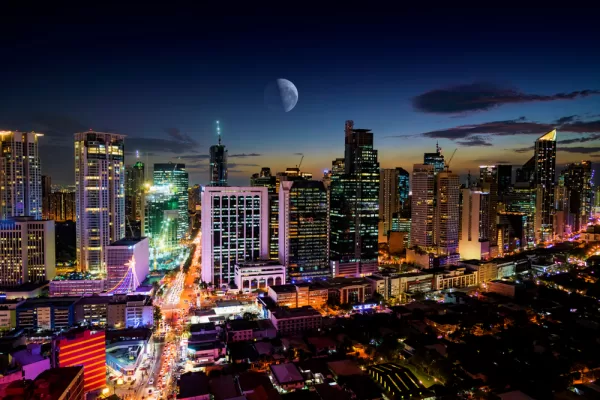 skyline of metro manila at night