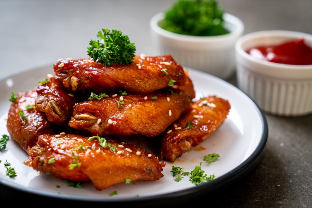 a meal of chicken wings banner