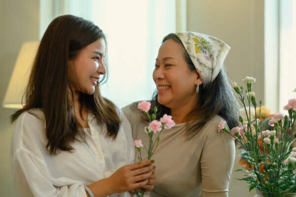 mother and daughter having fun mother's day in the philippines concept banner