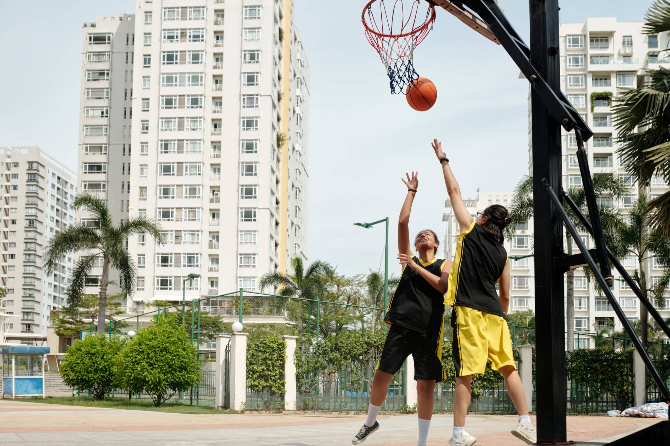 playing sports in a condo banner concept