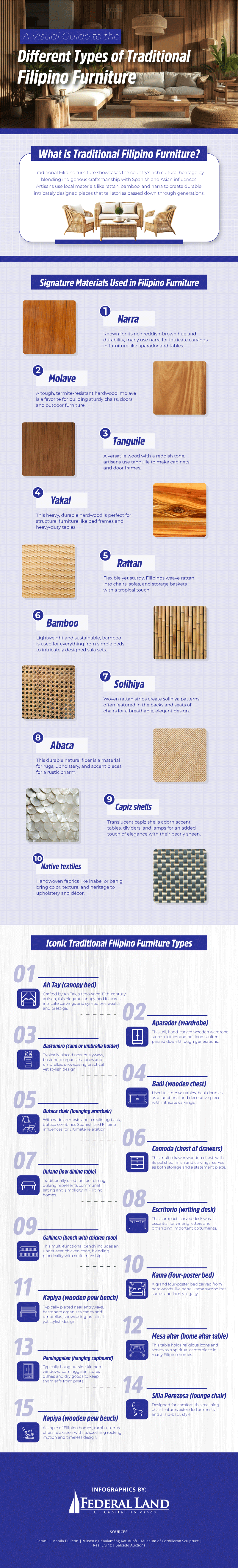 traditional filipino furniture infographic